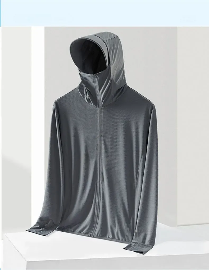 New Trendy Men's Ice Silk Sun Protection Jacket - Ultra-Thin Hooded Windbreaker UPF 50+ Garment 2